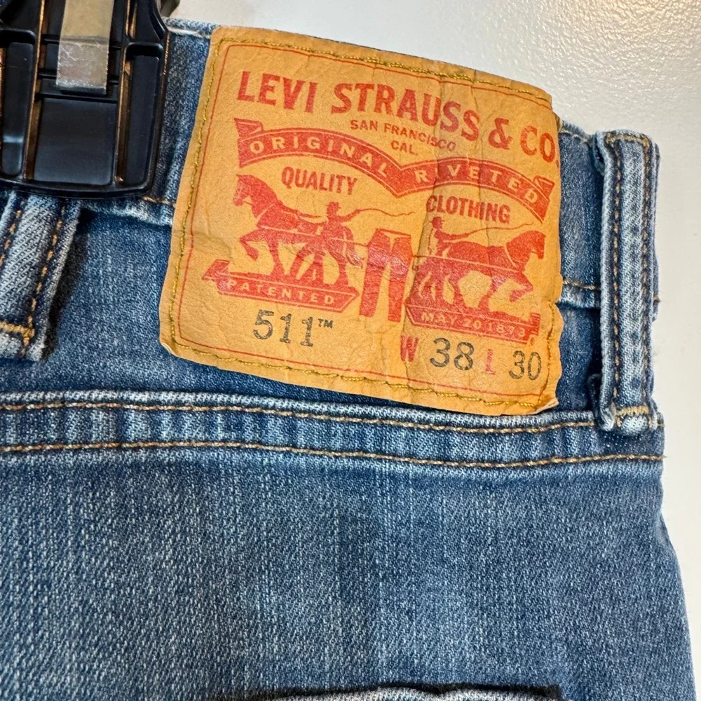 Levi Strauss & Co 511 Mens Jeans W38 L30‎ Blue Straight Fit Denim Actual 36x28